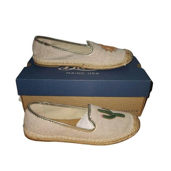 G.H. Bass & Co Jenna Critter sun green cactus size 6 flat new in box - Picture 2 of 9